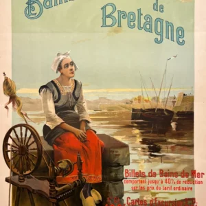 AFFICHES ORIGINALES - Tourisme - Bains de Mer de Bretagne – H. Colb – [1900]