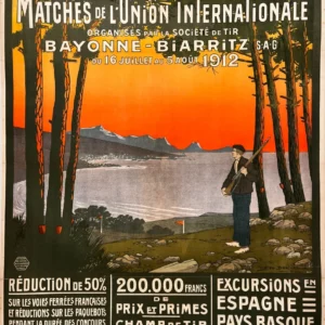 AFFICHES ORIGINALES - Tourisme - Bayonne – Biarritz – Géo Dorival – 1911