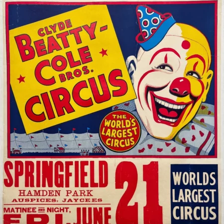 AFFICHES ANCIENNES - Publicité -Clyde Beatty-Cole Bros. Circus – Anonyme – [1950]