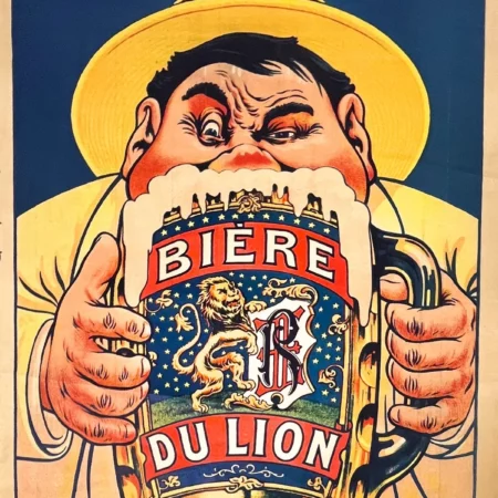AFFICHES ANCIENNES - Cuisine et Boissons -Bière du Lion – Eugène Ogé – 1905