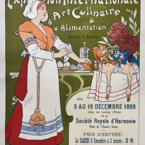 AFFICHES ORIGINALES - Spectacle & Évènements - Exposition d&rsquo; Art Culinaire – Van Neste – 1899