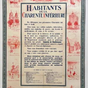 AFFICHES ORIGINALES - Guerre & Propagande - Habitants de Charente-Inferieure – Anonyme – 1916