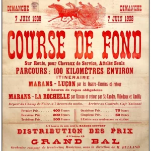 AFFICHES ORIGINALES - Sport - Trotting Club Marandais – Deberny – 1908