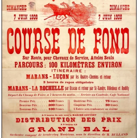 AFFICHES ANCIENNES - Publicité - Trotting Club Marandais – Deberny – 1908