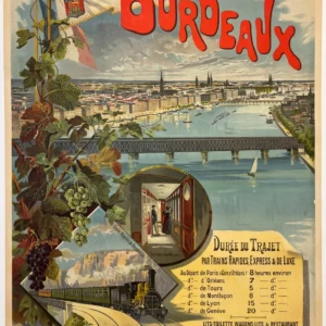 AFFICHES ORIGINALES - Tourisme - Bordeaux – Hugo D&rsquo;Alési – 1896