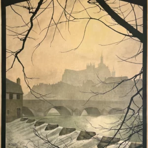 AFFICHES ORIGINALES - Tourisme - Metz – La Moselle & la Cathédrale – H. Thiry – 1921