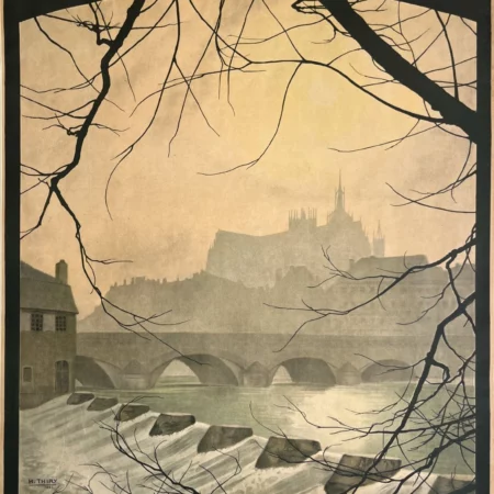 AFFICHES ANCIENNES - Tourisme - Metz – La Moselle & la Cathédrale – H. Thiry – 1921