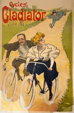 AFFICHES ORIGINALES - Publicité - Cycle Gladiator – Ferdinand Mifliez – 1895