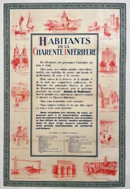 AFFICHES ORIGINALES - Guerre & Propagande - Habitants de Charente-Inferieure – Anonyme – 1916