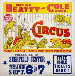 AFFICHES ORIGINALES - Spectacle & Évènements - Clyde Beatty-Cole Bros. Circus – Anonyme – 1957