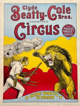 AFFICHES ORIGINALES - Spectacle & Évènements - Clyde Beatty-Cole Bros. Circus – R. Butler – [1950]