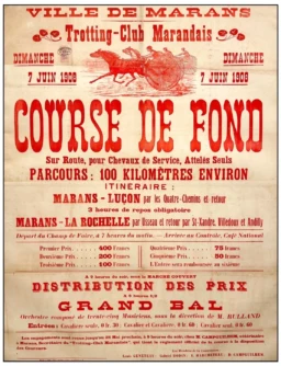 AFFICHES ORIGINALES - Sport - Trotting Club Marandais – Deberny – 1908