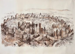 AFFICHES ORIGINALES - Tourisme - Cité de Carcassone (épreuve) – A. Robida – [1900]