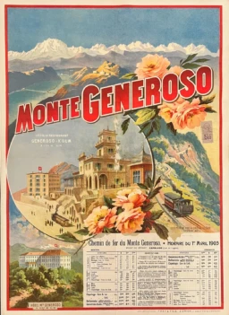 AFFICHES ORIGINALES - Tourisme - Monte Generoso – Anonyme – 1903