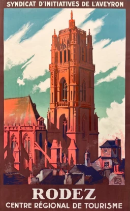 AFFICHES ORIGINALES - Tourisme - Rodez – Hallo (dit ALO) – 1926