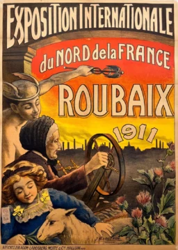 AFFICHES ORIGINALES - Tourisme - Roubaix – J. Bargeron – 1911