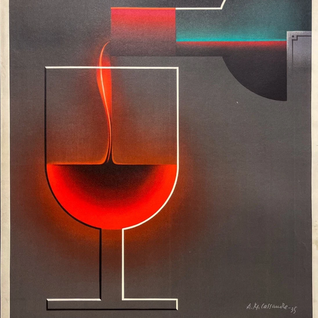 AFFICHES ANCIENNES - Publicité -Willi&rsquo;s Wine Bar, Paris – A.M Cassandre – re.1984