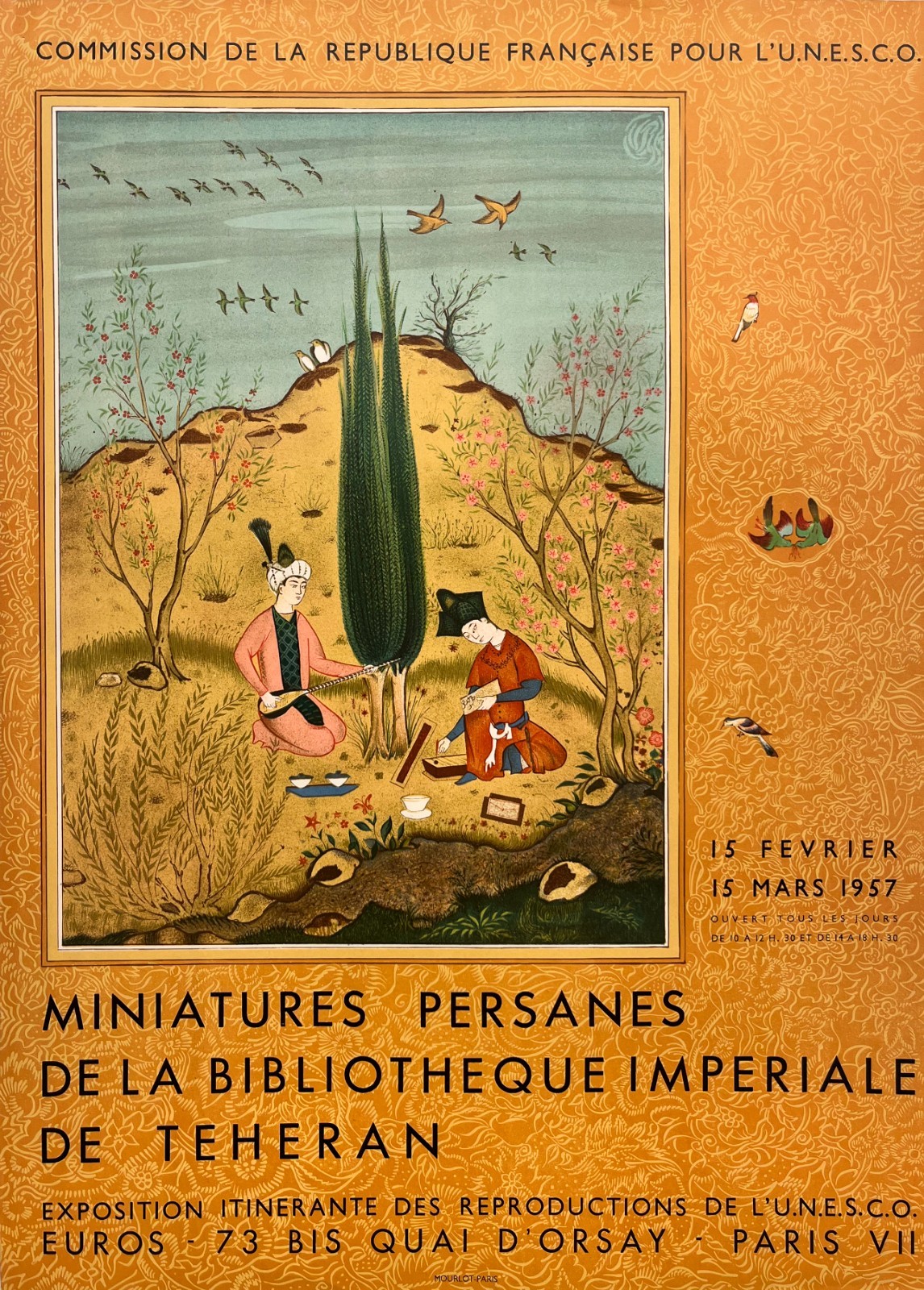 Exposition des Miniatures Persanes – Affiche Expo Litho Mourlot 1957