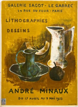 AFFICHES ORIGINALES - Spectacle & Évènements - André Minaux à la Galerie Sagot – Affiche Expo Litho Mourlot 1953
