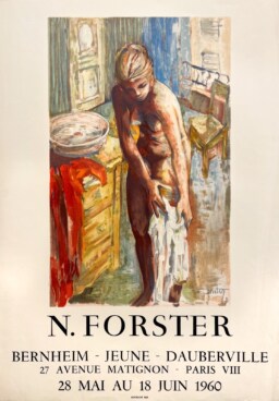 AFFICHES ORIGINALES - Spectacle & Évènements - N. Forster à la Galerie Bernheim-Jeune – Affiche Expo Litho Mourlot 1960