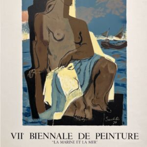 AFFICHES ORIGINALES - Spectacle & Évènements - VIIe Biennale de Peinture à Trouville-Sur-Mer – Affiche Expo Litho Mourlot 1976