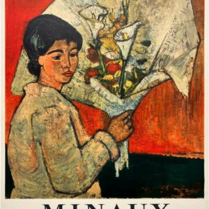 AFFICHES ORIGINALES - Spectacle & Évènements - A. Minaux à la Maison de la Pensée Française – Affiche Expo Litho Mourlot 1960