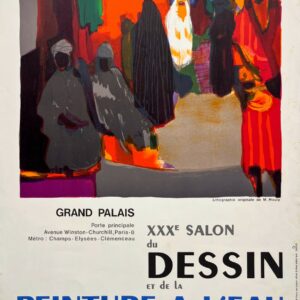 AFFICHES ORIGINALES - Spectacle &amp; Évènements - Salon Dessin et Peinture à l’Eau – Affiche Expo Litho Atelier Art-Estampe 1986