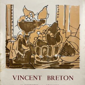AFFICHES ORIGINALES - Spectacle & Évènements - V. Breton à la Galerie du Nouvel Essor – Affiche Expo Litho René Guillard 1963