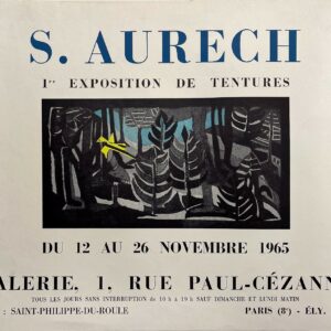 AFFICHES ORIGINALES - Spectacle &amp; Évènements - S. Aurech à la Galerie Rue Paul-Cézanne – Affiche Expo Litho PPI Paris 1965