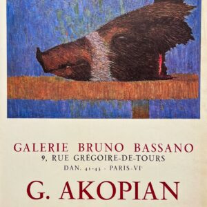 AFFICHES ORIGINALES - Spectacle & Évènements - Akopian à la Galerie Bruno Bassano – Affiche Expo Litho 1963
