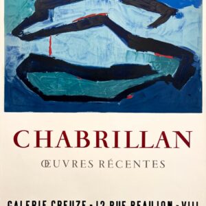 AFFICHES ORIGINALES - Spectacle &amp; Évènements - Chabrillan à la Galerie Creuze – Affiche Expo Litho Mourlot 1958