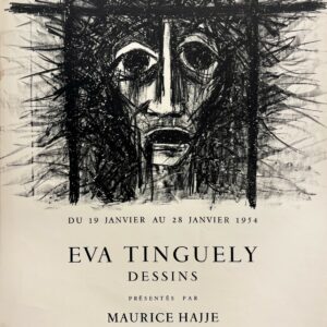 AFFICHES ORIGINALES - Spectacle &amp; Évènements - Eva Tinguely au Coqliban – Affiche Expo Litho Mourlot 1954