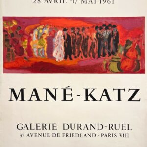AFFICHES ORIGINALES - Spectacle &amp; Évènements - Mané-Katz à la Galerie Durand-Ruel – Affiche Expo Litho Mourlot 1961