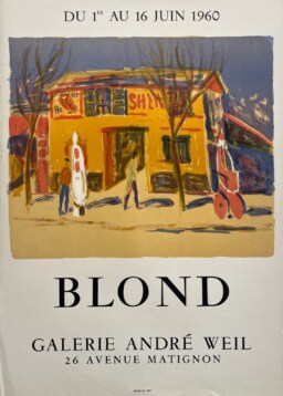AFFICHES ORIGINALES - Spectacle & Évènements - Blond à la Galerie André Weil – Affiche Expo Litho Mourlot 1960