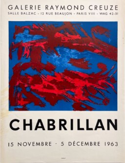 AFFICHES ORIGINALES - Spectacle & Évènements - Chabrillan à la Galerie Raymond Creuze – Affiche Expo Litho Mourlot 1963