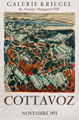 AFFICHES ORIGINALES - Spectacle & Évènements - Cottavoz à la Galerie Kriegel – Affiche Expo Litho Mourlot 1973