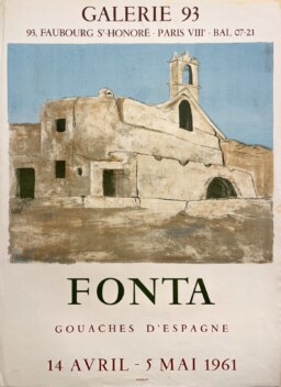 AFFICHES ORIGINALES - Spectacle & Évènements - Fonta à la Galerie 93 – Affiche Expo Litho Mourlot 1961