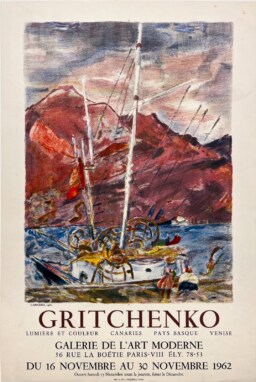 AFFICHES ORIGINALES - Spectacle & Évènements - Gritchenko à la Galerie de l&rsquo;Art Moderne – Affiche Expo Litho Desjobert 1962