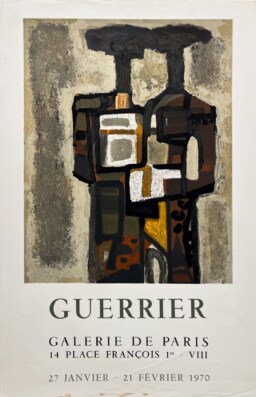 AFFICHES ORIGINALES - Spectacle & Évènements - Guerrier à la Galerie de Paris – Affiche Expo Litho Mourlot 1970