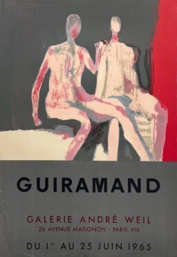 AFFICHES ORIGINALES - Spectacle & Évènements - Guiramand à la Galerie André Weil – Affiche Expo Litho Mourlot 1965