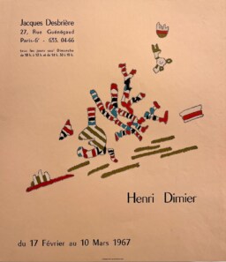 AFFICHES ORIGINALES - Spectacle & Évènements - Henri Dimier à la Galerie Desbrière – Affiche Expo Litho A. Chapuis 1967