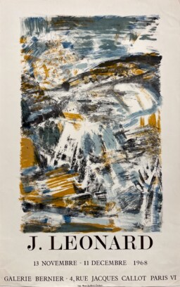 AFFICHES ORIGINALES - Spectacle & Évènements - J. Leonard à la Galerie Bernier – Affiche Expo Litho René Guillard 1968