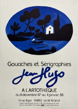AFFICHES ORIGINALES - Spectacle & Évènements - Jean Hugo à l&rsquo;Artothèque de Nimes – Affiche Expo Litho 1988