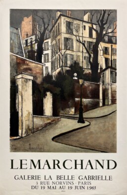 AFFICHES ORIGINALES - Spectacle & Évènements - Lemarchand à la Galerie la Belle Gabrielle – Affiche Expo Litho Mourlot 1965