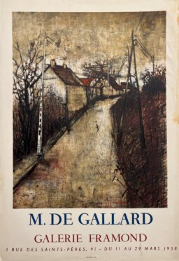 AFFICHES ORIGINALES - Spectacle & Évènements - M. De Gallard à la Galerie Framond – Affiche Expo Litho Mourlot 1958