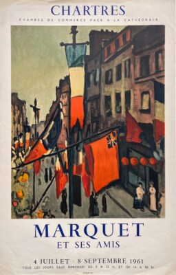 AFFICHES ORIGINALES - Spectacle & Évènements - Marquet et ses Amis, Exposition à Chartres – Affiche Expo Litho Mourlot 1961