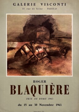 AFFICHES ORIGINALES - Spectacle & Évènements - Roger Blaquière à la Galerie Visconti – Affiche Expo Litho Mazarine 1963
