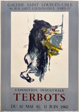 AFFICHES ORIGINALES - Spectacle & Évènements - Terbots à la Galerie Saint-Louis-en-l&rsquo;Isle – Affiche Expo Litho Mourlot 1960