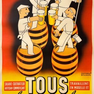 AFFICHES ORIGINALES - Publicité - Bière Mosellane – Edouard Bollaert – 1950
