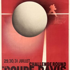 AFFICHES ORIGINALES - Sport - Coupe Davis – A.M. Cassandre – re. 1980